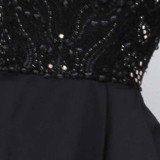 Real Photo Woman Prom Crystal Beaded Cap Sleeves Formal Long Evening Dress Gowns 2019 Party Dress OL102445D