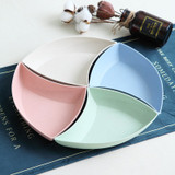 4pcs Wheat Straw Platter Dishes Plate Fruit Dish Snack Tray Dessert Plate Home Creative Simple Dishes Plate Kitchen Dinnerware