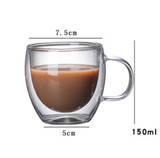 1pcs Double Wall Glass Cup Beer Coffee Heart Cups Heat Resistant Healthy Drink Mug Tea Mugs Transparent Drinkware Dropshipping