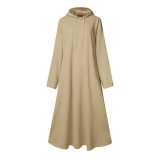 Stylish Hooded Hoodies Dress Women Autumn Sweatshirts 2020 ZANZEA Casual Long Sleeve Maxi Vestidos Female Solid Robe Oversized