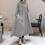 Stylish Hooded Hoodies Dress Women Autumn Sweatshirts 2020 ZANZEA Casual Long Sleeve Maxi Vestidos Female Solid Robe Oversized