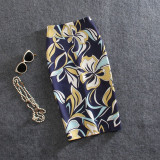 Women Vintage Skirts Flower Printing High Waist Bodycon Slim Midi Split Sexy Pencil Female Falda 24 Patterns SP524