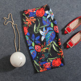 Women Vintage Skirts Flower Printing High Waist Bodycon Slim Midi Split Sexy Pencil Female Falda 24 Patterns SP524