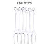 7 Pcs Swan Fruit Base Holder Forks Set Stainless Steel Salad Dessert Forks Coffee Spoon Cake Tableware Zero Waste Flatware