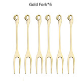 7 Pcs Swan Fruit Base Holder Forks Set Stainless Steel Salad Dessert Forks Coffee Spoon Cake Tableware Zero Waste Flatware
