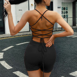 Stylish Summer Women’s Backless Lace-Up Rompers - Sexy Bodycon Sleeveless Jumpsuit Overalls for Trendy Streetwear Fashion