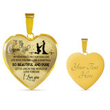 To My Gorgeous Wife Luxury Necklace: My Heart Beats Only For Your Love Life With You Feels Like A Fairytale So Beautiful And Pure Let Us Live In This World Of Love Forever I Love You 500WSO