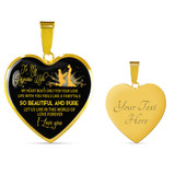 To My Gorgeous Wife Luxury Necklace: My Heart Beats Only For Your Love Life With You Feels Like A Fairytale So Beautiful And Pure Let Us Live In This World Of Love Forever I Love You 500WG