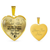 To My Girlfriend Luxury Necklace: Necklace For Girlfriend, Valentine Gift For Girlfriend “You Are The Most Beautiful Thing I Keep Inside My Heart” 494GFSo