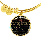 To my grandson: Courage is not the absence of fear it is the determination to do something in spite of the fear 170fSgb