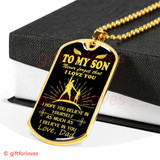 To My Son Dog Tag: Father And Son Dog Tag, Never Forget That I Love You 7SBG