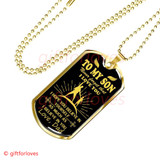To My Son Dog Tag: Father And Son Dog Tag, Never Forget That I Love You 7SBG
