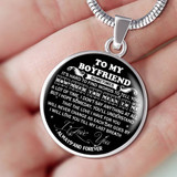 To My Boyfriend Luxury Necklace: Necklace For Boyfriend, Valentine Gift For Boyfriend, Unique Gift For Boyfriend 558BS
