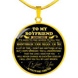 To My Boyfriend Luxury Necklace: Necklace For Boyfriend, Valentine Gift For Boyfriend, Unique Gift For Boyfriend 558BG