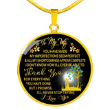 To My Wife Luxury Necklace: Husband And Wife Necklace, Birthday Gifts For Wife, Wedding Gifts For Her, Necklace For Wife  550WG