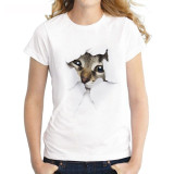3D Cat Print Soft Feeling T-Shirt