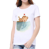 3D Cat Print Soft Feeling T-Shirt