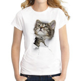 3D Cat Print Soft Feeling T-Shirt