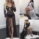 Sexy long high split maxi coverup dress