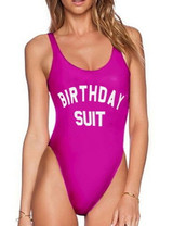 Birthday suit one piece bikini monokini swimsuit