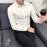 Long Sleeve Solid Formal Business Shirt Slim Fit
