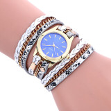 women quartz bohemian style weave leather bracelets wrest watches