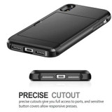 For iPhone Case Slide Armor Wallet Card Slots Holder