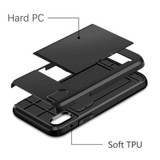 For iPhone Case Slide Armor Wallet Card Slots Holder