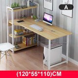 Upgraded Computer Laptop Desk 47" Modern Style Computer Desk with 4 Tiers Bookshelf for Home Office Studying Living Room