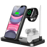 15W Qi fast wireless charger stand for iPhone 11 XR X 8 apple watch 4 in 1 foldable charging dock station for airpods pro iWatch