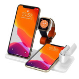 15W Qi fast wireless charger stand for iPhone 11 XR X 8 apple watch 4 in 1 foldable charging dock station for airpods pro iWatch