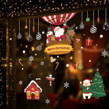 Large Size Merry Christmas Wall Stickers Fashion Santa Claus Window Room Decoration PVC Vinyl New Year Home Decor Removable