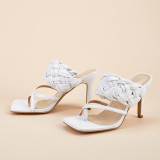 Quilted Square Toe Sandals