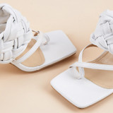 Quilted Square Toe Sandals