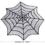 OurWarm Halloween Decor Props Black Lace Spiderweb Curtain Tablecloth Fireplace Bats Mantle Scarf Trick Or Treat Banner Cosplay