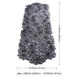 OurWarm Halloween Decor Props Black Lace Spiderweb Curtain Tablecloth Fireplace Bats Mantle Scarf Trick Or Treat Banner Cosplay