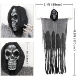 OurWarm Halloween Decor Props Black Lace Spiderweb Curtain Tablecloth Fireplace Bats Mantle Scarf Trick Or Treat Banner Cosplay