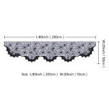 OurWarm Halloween Decor Props Black Lace Spiderweb Curtain Tablecloth Fireplace Bats Mantle Scarf Trick Or Treat Banner Cosplay