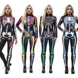 8Style Halloween Cosplay Costumes for Women Adult Scary Skeleton Bodysuit Print Long Sleeve Carnival Party Ghost Skull Dress 8Style Halloween Cosplay Costumes for Women Adult Scary Skeleton Bodysuit Print Long Sleeve Carnival Party Ghost Skull Dress