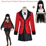 Kakegurui Compulsive Gambler Runa Yomozuki Cosplay Costume Runa Yomozuki Cute Hoodie Coat Halloween Party Cosplay Costume wigs
