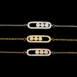 Simple Design Dot Bar Bracelet Micro Pave AAA