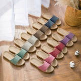 Linen Flat Non -Slip Plain Slippers