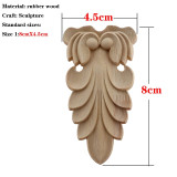 Retro Vintage Wood Carved Onlay Applique Carpenter Frame Decal Furniture Decoration Wooden Craft Decorative Gate Flower Ornament