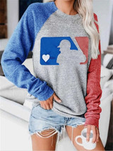 Raglan Sleeve Baseball T shirt Summer Autumn Long Sleeve Tops Tee Women O-neck Loose Tee Print T-shirt 2020 Harajuku Top S-5XL