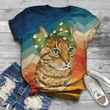 T Shirt Women Harajuku Tshirt Plus Size Women Short Sleeve 3D Cat Printed O-Neck T-Shirt Tops Women 2020 camisetas mujer