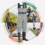 Fly Fishing Waders, Breathable Waders For Men And Women With Wading Belt