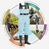 Chest Waders, Fishing  Waders with Wading Belt  Breathable Nylon and PVC Wading Boots