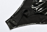 Articat Off Shoulder PU Leather Sexy Bodysuit
