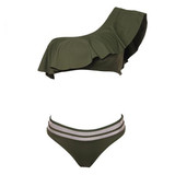 One Shoulder Sexy Brazilian Lotus Leaf