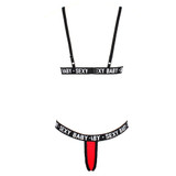 Fashion Letter Patchwork Transparent Bra
